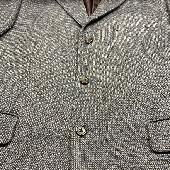 Pronto Uomo Couture 100% Wool Blazer Navy/Grey Size 44 Short - Picture 3 of 15